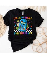 Groovy I'm Just Here For The Math Back To School Funny Kids Shirt Unisex Standard T-Shirt black s