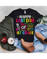 Happy Last Day 1st Grade Shirt Teachers Or Students Gift Shirt Unisex Standard T-Shirt black s